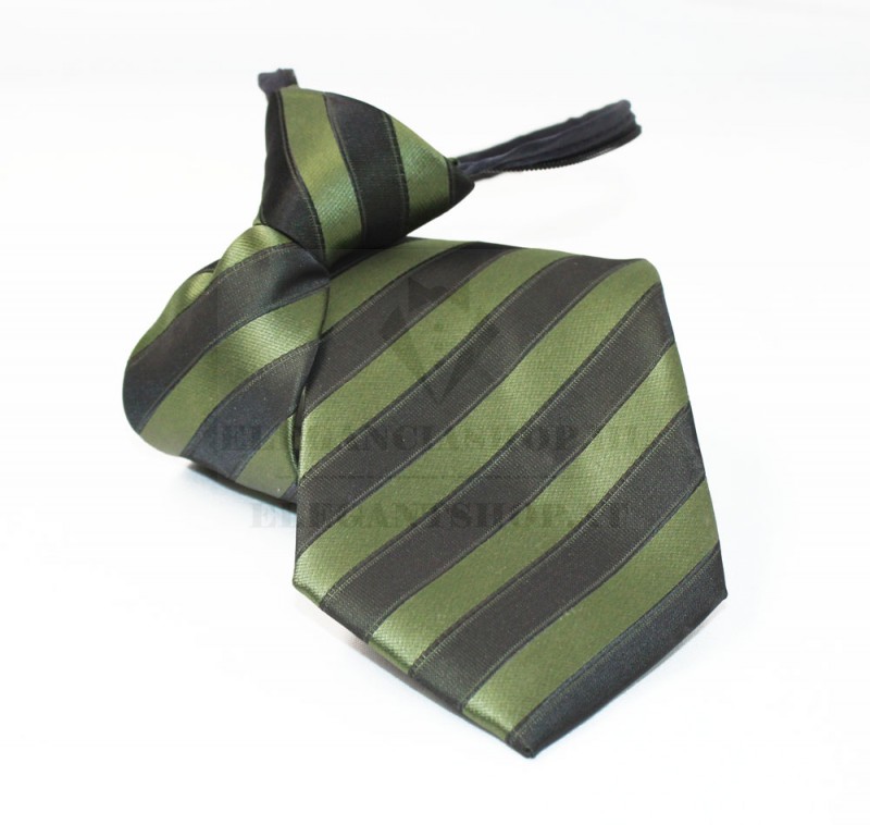   NM Állítható gyereknyakkendő - Fekete-zöld csíkos